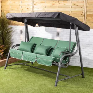 Alfresia Turin Reclining Swing Seat with Green Luxury Cushions