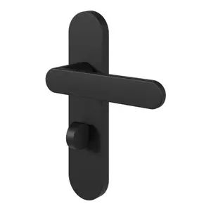 GoodHome Minzh Jet Black Arch Lock Door handle (L)120mm (D)53mm, Pair