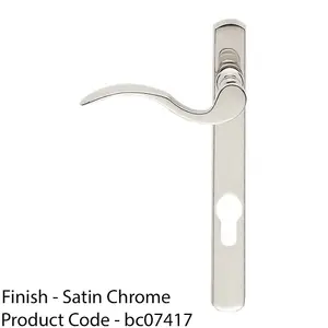 Multi-Point Locking Door Handle - EURO PROFILE - Slim Satin Chrome LEFT HAND