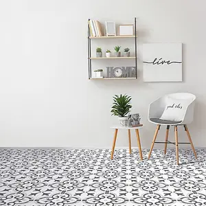 d-c-fix Stencil Motif Grey Self Adhesive Vinyl Floor Tiles Pack of 11 (1sqm)