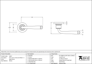 From The Anvil Aged Bronze Avon Round Lever on Rose Set (Plain) - Unsprung