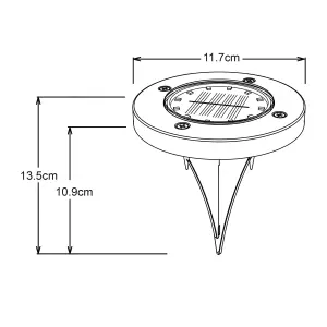 Gavea Stainless steel effect Solar-powered Integrated LED Outdoor Ground light, Pack of 6