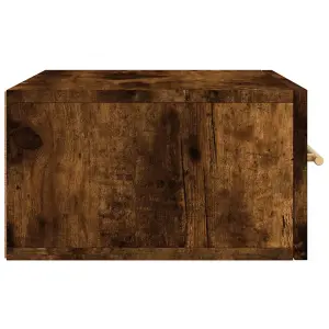 Berkfield Wall-mounted Bedside Cabinet Smoked Oak 35x35x20 cm