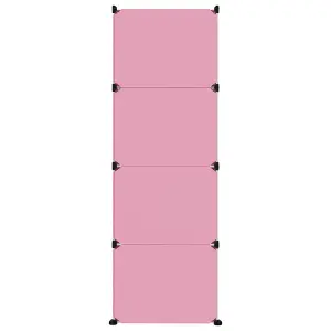 Berkfield Cube Storage Cabinet for Kids with 12 Cubes Pink PP