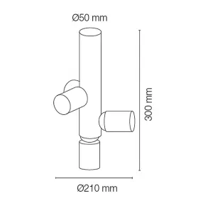 Luminosa Cora Ceiling Light 4xE27 Antique Brass