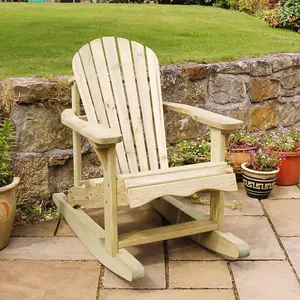 Zest Lily Wooden Rocking Chair Relax Seat Garden Lounger Arm Chair