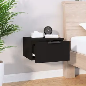 Berkfield Wall-mounted Bedside Cabinet Black 34x30x20 cm