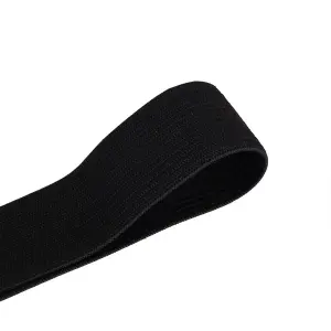 25mm Wide Flat Elastic Band, Stretchable Elastic Cord Flat Tape, Black - 1 metre