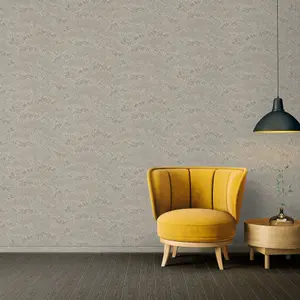 Galerie Absolutely Chic Beige Grey Metallic Cherry Blossom Motif Smooth Wallpaper