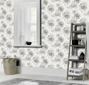 Arthouse Flower Garden Mono Wallpaper