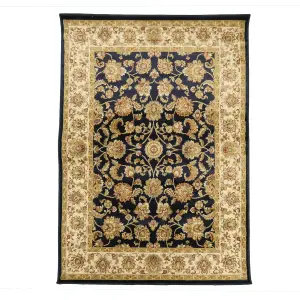 Kendra Navy Traditional Small Rug, (L)140cm x (W)80cm