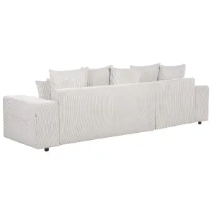 Corner Sofa LUSPA Light Beige Corduroy Right Hand