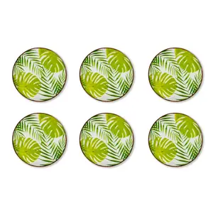 Foliage Round 6 Piece Coaster Set (Set of 6)