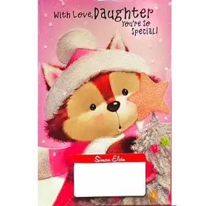 Simon Elvin With Love Daughter Christmas Card (Pack of 6) Multicoloured (One Size)