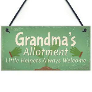 Red Ocean Garden Sign Grandma's Allotment Shed SummerHouse Hanging Plaque Nan Nanny Gifts For Her