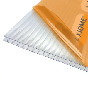 Axiome Clear Polycarbonate Twinwall Roofing sheet (L)2m (W)1000mm (T)6mm