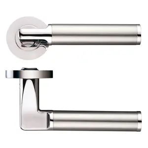 Milan Latch Door Handle (Set of 2) Polished Nickel / Satin Stainless