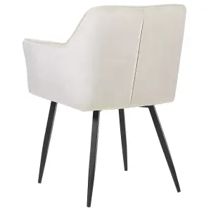 Set of 2 Dining Chairs JASMIN Velvet Cream