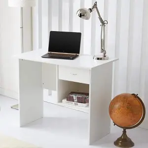 Wexford Computer Desk With Storage Shelf and Drawer - White