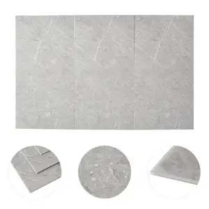 Monet Gray PVC 10 Pack Self-Adhesive Waterproof Easy Peel-and-Stick Installation Marble Tile Stickers 60x30cm