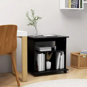 Berkfield Rolling Cabinet Black 60x45x60 cm Engineered Wood