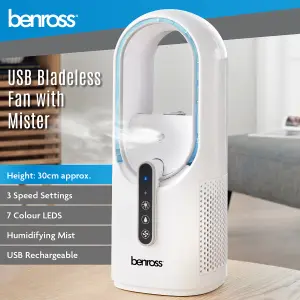 Benross USB Bladeless Fan with Mist Humidifier