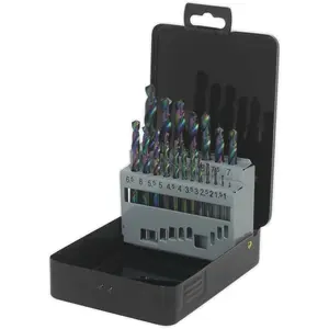 19 Piece HSS Drill Bit Set - Precision Edge Ground 1mm to 10mm for Hand and Pillar Drills