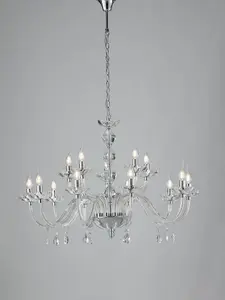 Luminosa RIFLESSO 5 Light Chandeliers Chrome, Crystal 96x67cm