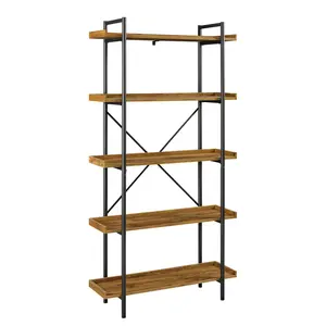 Jessica 92cm W Steel Etagere Bookcase Barnwood