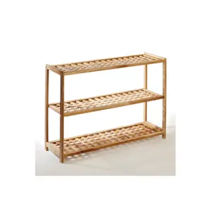 Maison by Premier Walnut Wood Bathe Three Tier Shoe Rack