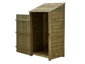 Wooden Premium Tongue & Groove Log Store (W-99cm, H-180cm, D-88cm) With door