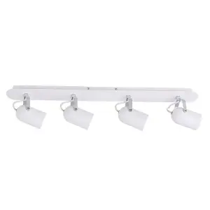 Luminosa Modern Spotlights White 4 Light  with White Shade, GU10