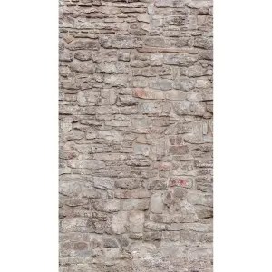 Grandeco Rustic Stone Cottage Wall 3 lane repeatable Textured Mural, 2.8 x 1.59m