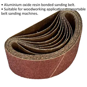 Premium 5 Pack of 100mm x 620mm Sanding Belts - 24 Grit Aluminium Oxide for Woodworking