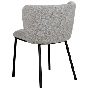 Set of 2 Dining Chairs MINA Boucle Grey