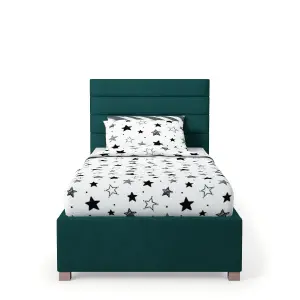 Rest Relax Lottie Solo Ottoman Bed Plush Velvet Emerald Green - Single 3ft