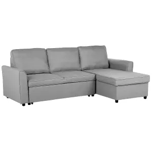 Left-Hand Corner Sofa NESNA Light Grey Fabric Left Hand