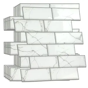 12 Pcs 30.5x15.4cm 3D Tile Stickers