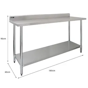 Commercial Stainless Steel Catering Table - 6ft Wide