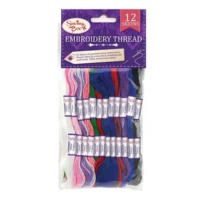 Sewing Box Embroidery Thread (Pack of 12) Multicoloured (One Size)