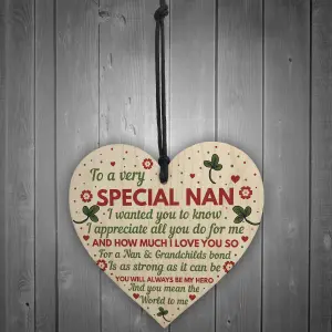 Red Ocean Nan Gifts From Grandchildren Wooden Heart Nan Birthday Gifts Nan Christmas Gifts