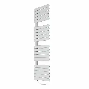 Rinse Bathrooms Designer Flat Panel Electric Heated Towel Rail Radiator Bathroom Ladder Radiators Prefilled Chrome 1800x500mm