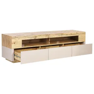 Beliani Rustic TV Stand Light Wood ANTONIO