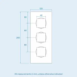 Orta Square Concealed Thermostatic Mixer Valve Hand Held 300mm Shower Head Set