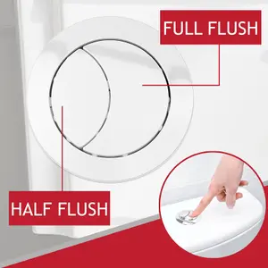 SPARES2GO Universal Toilet Cistern Dual Flush Push Button Kit for 20mm 40mm 50mm 60mm Lid Hole (Gloss White)