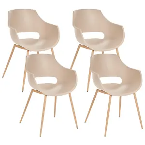 Beliani Minimalist Set of 4 Chairs MILLERS Beige