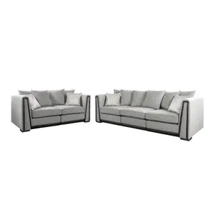 The Great British Sofa Company Edinburgh 3 Seater and 2 Seater Light Grey Sofas