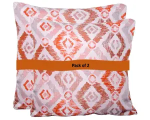 Pair of Outdoor Garden Sofa Chair Furniture Scatter Cushions - Orange Fleur