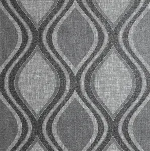 Arthouse Curve Charcoal Wallpaper