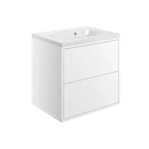 Grasmere Matt White Wall-mounted Vanity unit & basin set (W)600mm (H)600mm